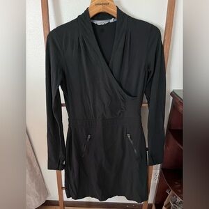 Athleta Black Wrap Dress Small 6
